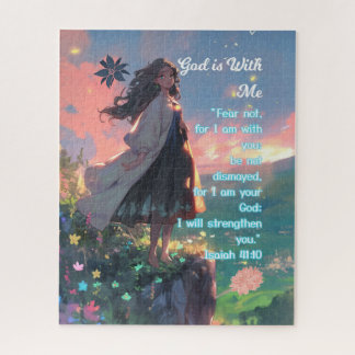 Quebra-cabeça God is With Me - Christian Vintage Retro Anime