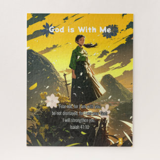 Quebra-cabeça God is With Me - Christian Vintage Retro Anime