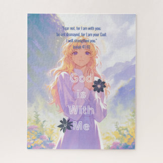 Quebra-cabeça God is With Me - Christian Vintage Retro Anime