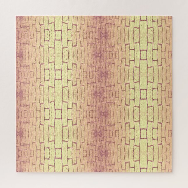 Quebra-cabeça Golden Brick Wall – Symmetrical Architectural Patt (Vertical)
