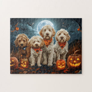 Quebra-cabeça Goldendoodle Halloween Spooky
