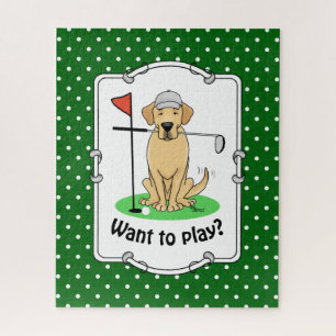 Quebra-cabeça Golf Yellow Labrador Retriever (yel 3) Cão - Cute