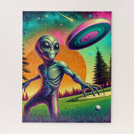 Quebra-cabeça Golfe de Disco de alienígena com Fundo do Planeta