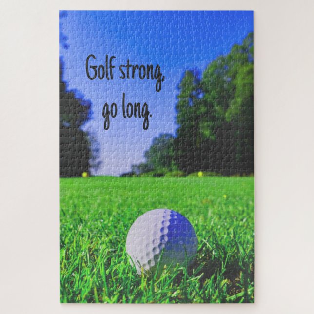 Quebra-cabeça Golfe forte vai de relva longa bola de golfe (Vertical)