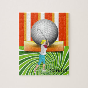 Quebra-cabeça Golfer Golf Floral Golf