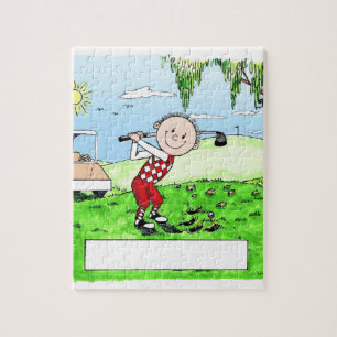Quebra-cabeça Golfing, homem personalizou desenhos animados