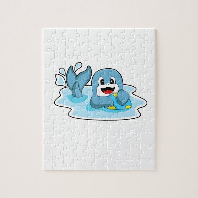 Quebra-cabeça Golfinho com polo aquático (Vertical)