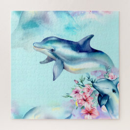 Quebra-cabeça Golfinho pintado por aquarelas