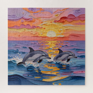 Quebra-cabeça Golfinhos Impasto e Ondas do Oceano