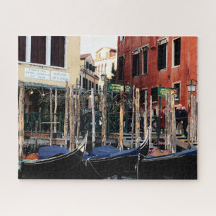Quebra-cabeça Gondolas azuis no Grande Canal de Veneza