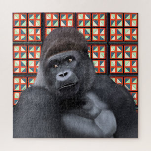 Quebra-cabeça Gorilla Red Geométrico Vida Selvagem Africana