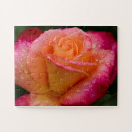 Quebra-cabeça Gotas de chuva nos Rosas 11x14 fáceis