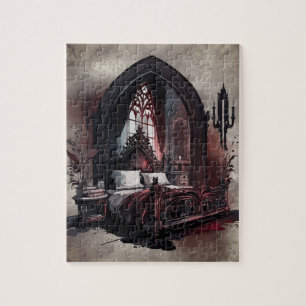 Quebra-cabeça Gothic Boudoir Suite de quartos vermelhos escuro