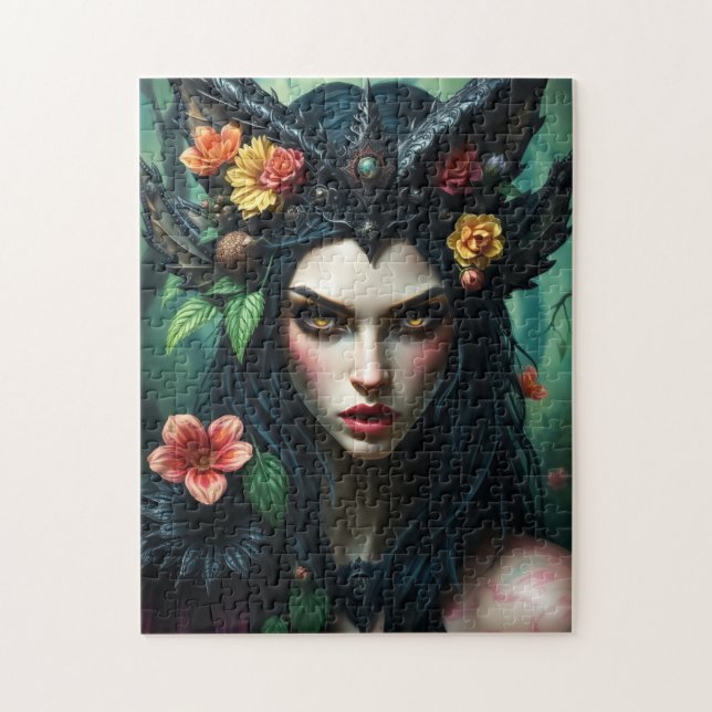 Quebra-cabeça Gothic Floral Forest Queen - Dark Nature Goddess (Vertical)