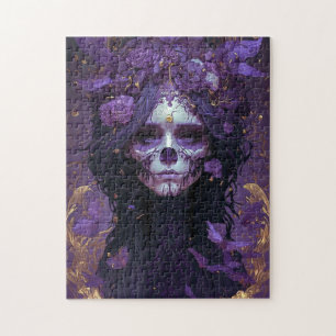 Quebra-cabeça Gótico Skull Woman Dark Fantasy Art
