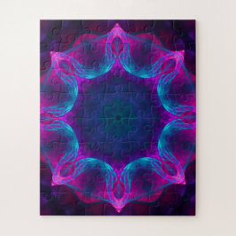 Quebra-cabeça Gradiente de Caleidoscópio Escuro e Azul Neon