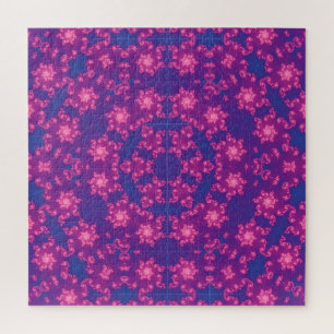 Quebra-cabeça Gradiente de caleidoscópio rosa e azul