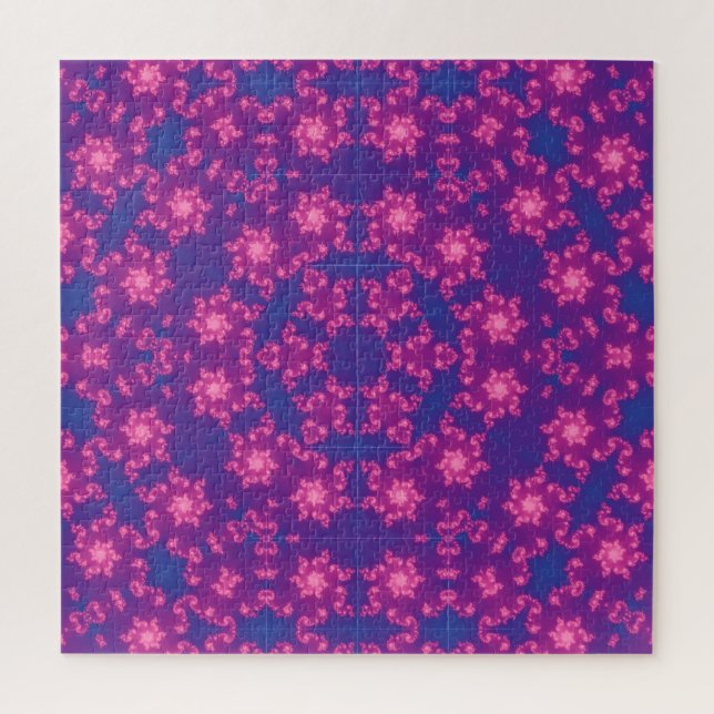 Quebra-cabeça Gradiente de caleidoscópio rosa e azul (Vertical)