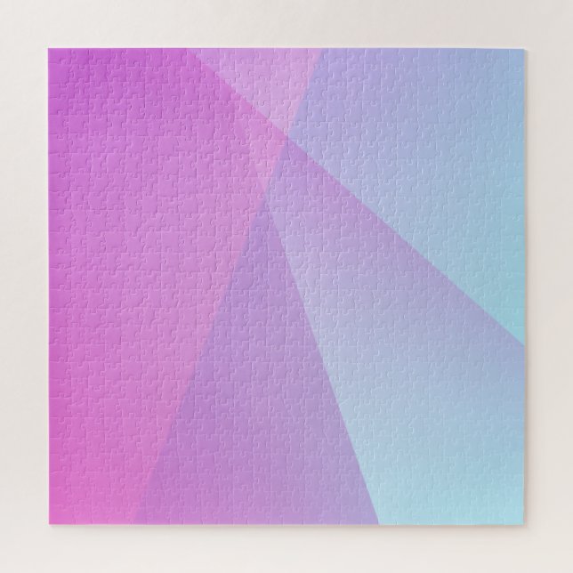 Quebra-cabeça Gradiente Ombre Geométrico Azul Roxo Abstrato (Vertical)