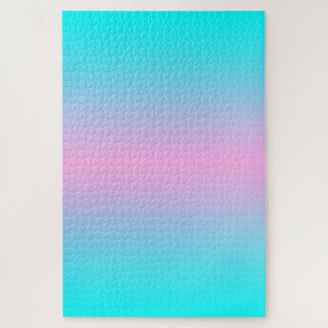 Quebra-cabeça Gradiente Rosa-Mole e Turquesa (Vertical)