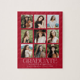 Quebra-cabeça Graduação da Colagem de Fotos Moderna Red 9