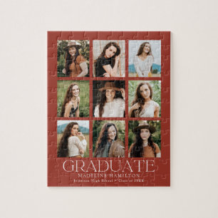 Quebra-cabeça Graduação de Colagem de Fotos Moderna Rust 9