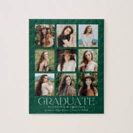 Quebra-cabeça Graduação de Colagem de Fotos Verde 9 Moderno