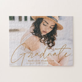Quebra-cabeça Graduação de Fotos de Script Dourado Moderno