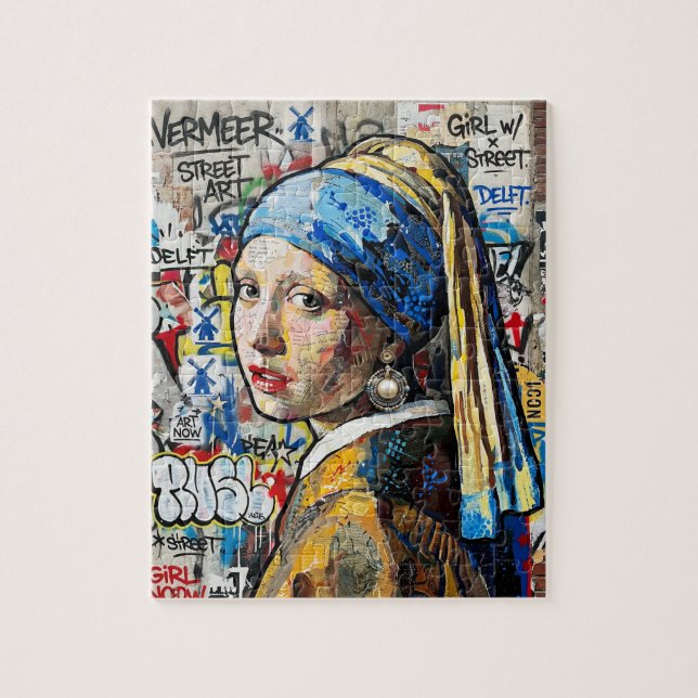 Quebra-cabeça Graffiti art of world-famous paintings (Vertical)