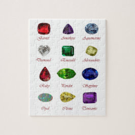 Quebra-cabeça Gráfico Birthstone, Gráfico Gemstones, 12 Meses