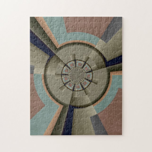 Quebra-cabeça Gráfico de Arte Fractal de Harmonia de Cor Abstrat (Vertical)