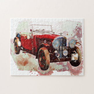 Quebra-cabeça Gráfico do Carro vintage Vermelho Desenho Quebra-c
