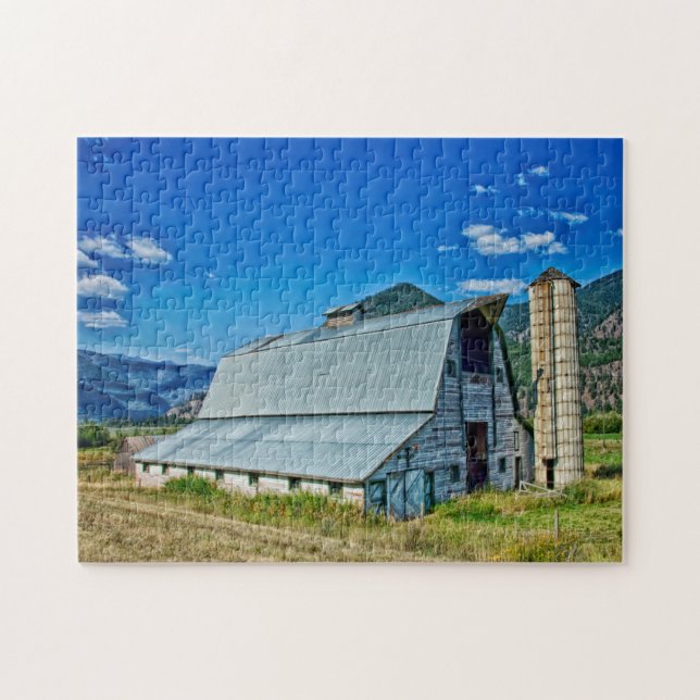 Quebra-cabeça Grain Barn Montana. (Horizontal)