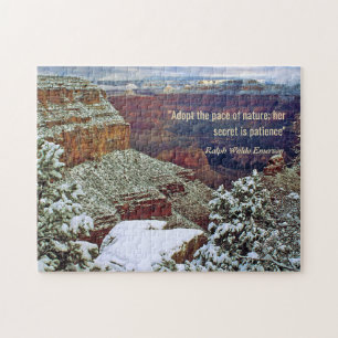 Quebra-cabeça Grand Canyon em inverno com a citação de Emerson