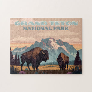 Quebra-cabeça Grand Teton National Park Jackson Wyoming Mountain