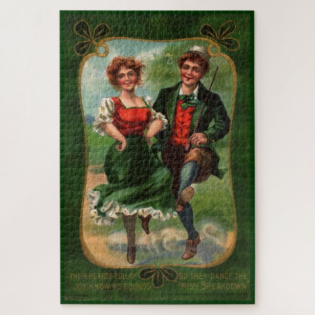 Quebra-cabeça Grande de Dança Irlandesa Vintage (Vertical)