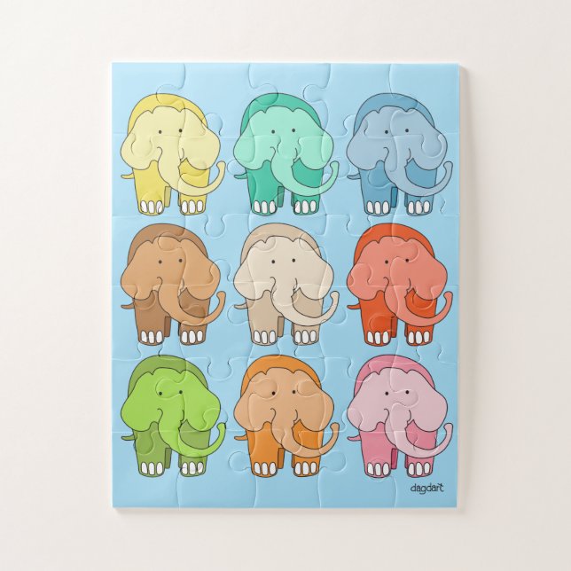 Quebra-Cabeça Grande de Elefante com Dedinhos dos  (Vertical)