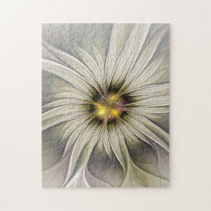 Quebra-cabeça Grande Flor de Marfim, Abstrato Moderna Arte Fract