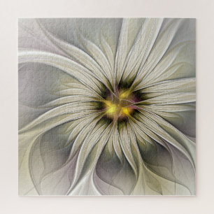 Quebra-cabeça Grande Flor de Marfim, Abstrato Moderna Arte Fract