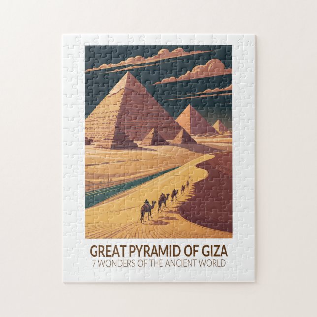 Quebra-cabeça Grande Pirâmide de Gizé Sete Maravilhas do Mundo (Vertical)