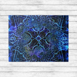 Quebra-cabeça Grande Poster de Geometria Elétrica Galáctica Azul
