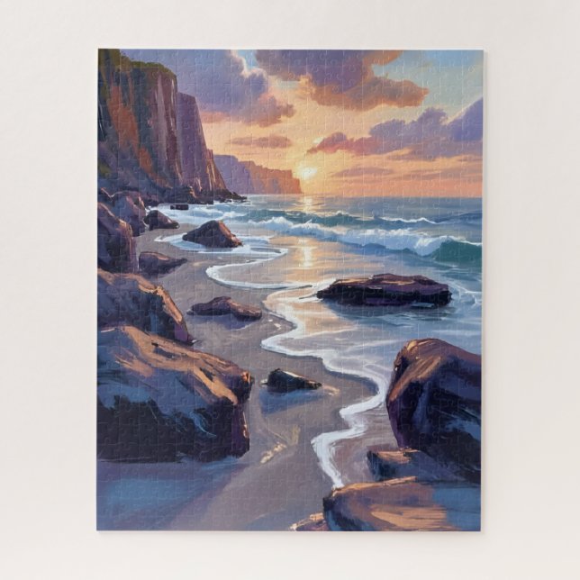 Quebra-cabeça Grande Sur, pintura da costa da Califórnia (Vertical)