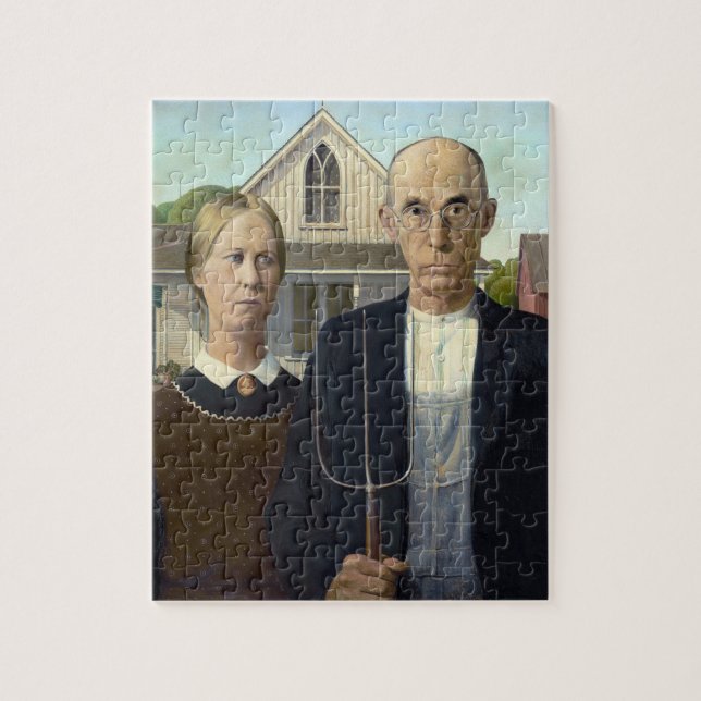Quebra-cabeça Grant Wood "American Gothic" (Vertical)