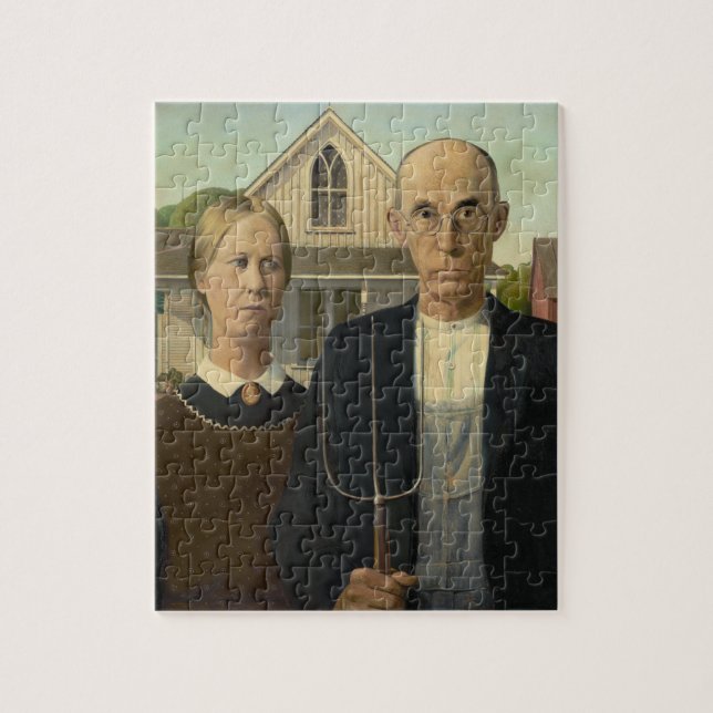 Quebra-cabeça Grant Wood - Gothic Americano (Vertical)
