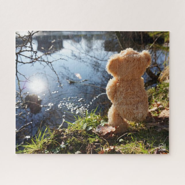 Quebra-cabeça Grappige beer die ondeugend plast. legpuzzel (Horizontal)