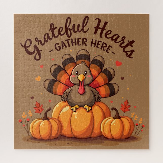 Quebra-cabeça Grateful Hearts Thanksgiving Turkey (Vertical)