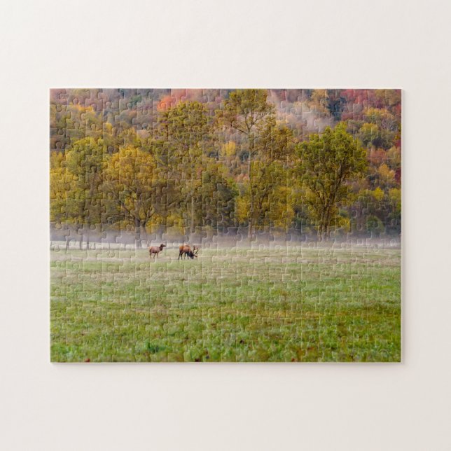 Quebra-cabeça Grazing Elk Casal (Horizontal)