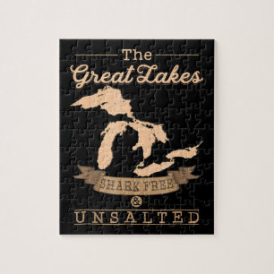 Quebra-cabeça Great Gakes Shark Free Unsalted Michigan Gift