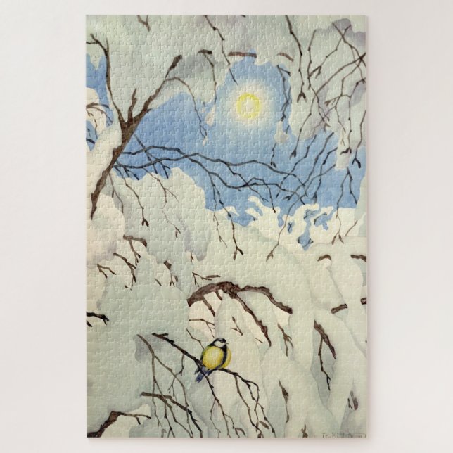 Quebra-cabeça Great Tit - Theodor Severin Kittelsen (Vertical)