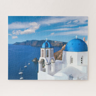 Quebra-cabeça Grécia de Oia Santorini no Oceano Pacífico Azul